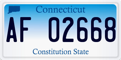 CT license plate AF02668