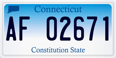 CT license plate AF02671