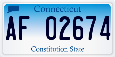 CT license plate AF02674