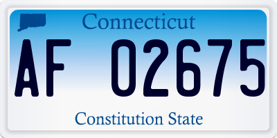 CT license plate AF02675