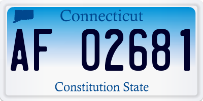 CT license plate AF02681