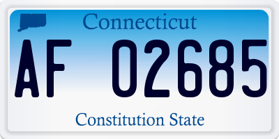 CT license plate AF02685