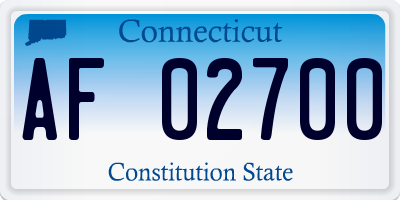 CT license plate AF02700