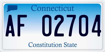 CT license plate AF02704