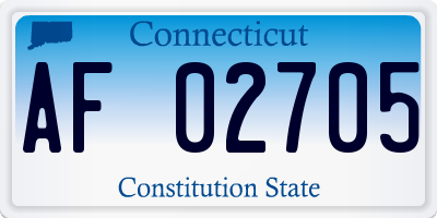 CT license plate AF02705