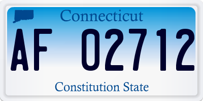 CT license plate AF02712