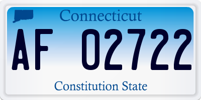 CT license plate AF02722