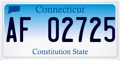 CT license plate AF02725