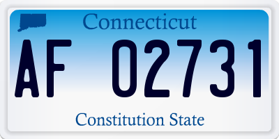 CT license plate AF02731