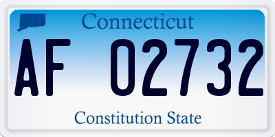 CT license plate AF02732