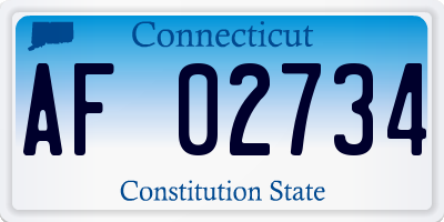 CT license plate AF02734