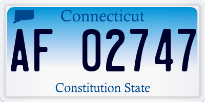 CT license plate AF02747