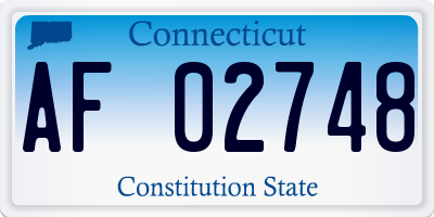 CT license plate AF02748
