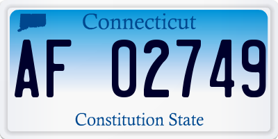 CT license plate AF02749