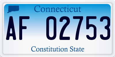 CT license plate AF02753