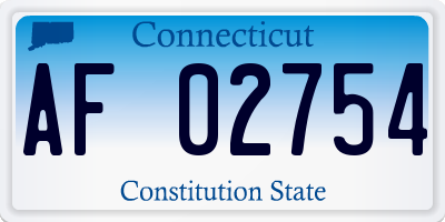 CT license plate AF02754