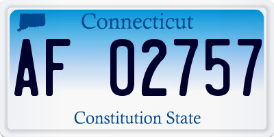 CT license plate AF02757