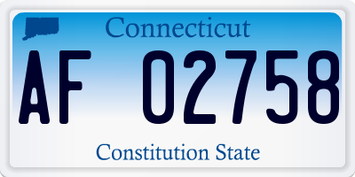 CT license plate AF02758