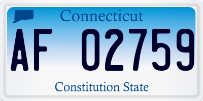 CT license plate AF02759