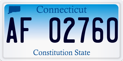 CT license plate AF02760