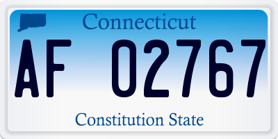 CT license plate AF02767