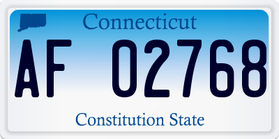 CT license plate AF02768