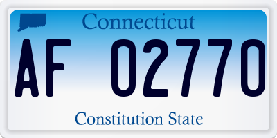 CT license plate AF02770