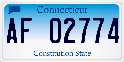 CT license plate AF02774