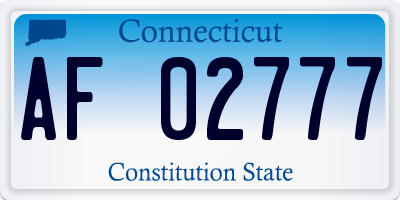 CT license plate AF02777
