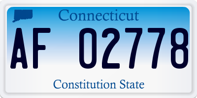 CT license plate AF02778