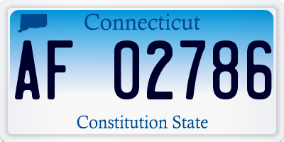CT license plate AF02786