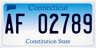 CT license plate AF02789