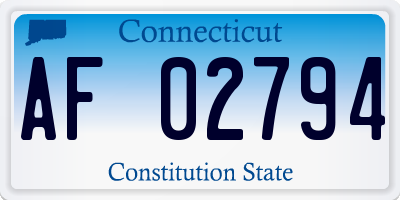 CT license plate AF02794