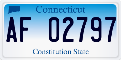 CT license plate AF02797