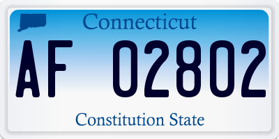 CT license plate AF02802