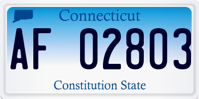 CT license plate AF02803