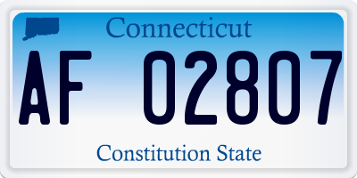 CT license plate AF02807