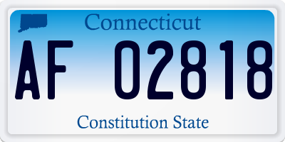 CT license plate AF02818