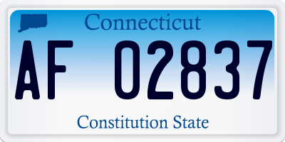 CT license plate AF02837