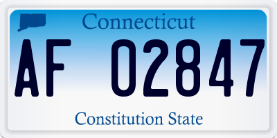 CT license plate AF02847