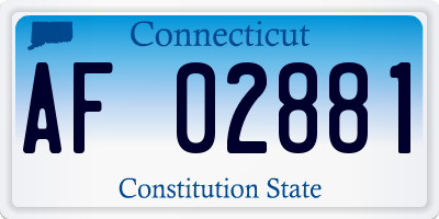 CT license plate AF02881