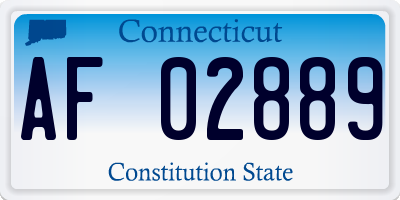 CT license plate AF02889