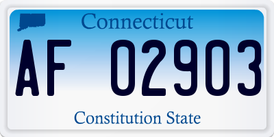 CT license plate AF02903