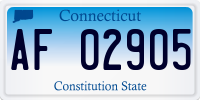 CT license plate AF02905