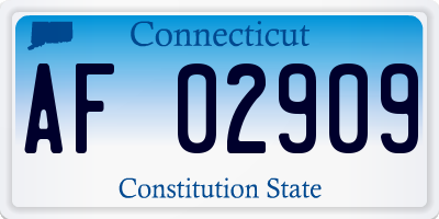 CT license plate AF02909