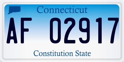 CT license plate AF02917