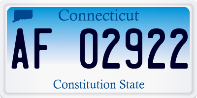 CT license plate AF02922