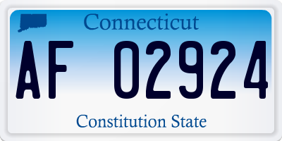 CT license plate AF02924