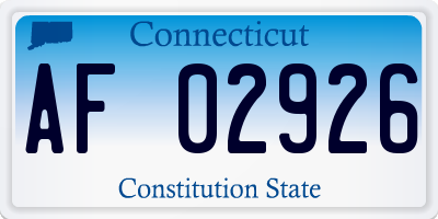 CT license plate AF02926