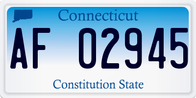 CT license plate AF02945